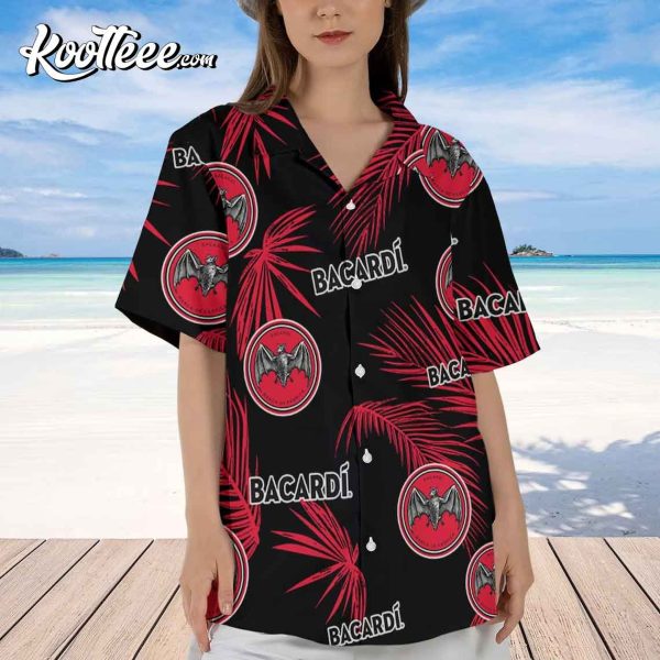 Bacardi Palm Leaves Pattern Hawaiian Shirt
