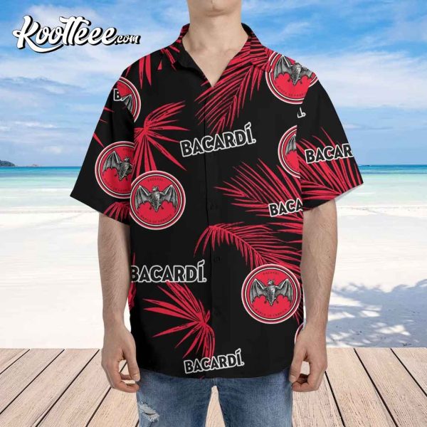 Bacardi Palm Leaves Pattern Hawaiian Shirt