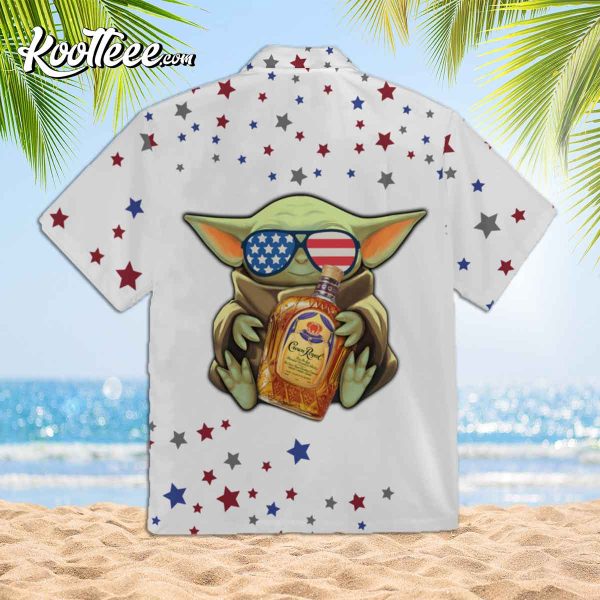 Baby Yoda Crown Royal 4th of July Hawaiian Shirt