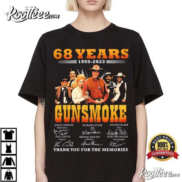 Gunsmoke 68 Years 1955-2023 Anniversary T-Shirt