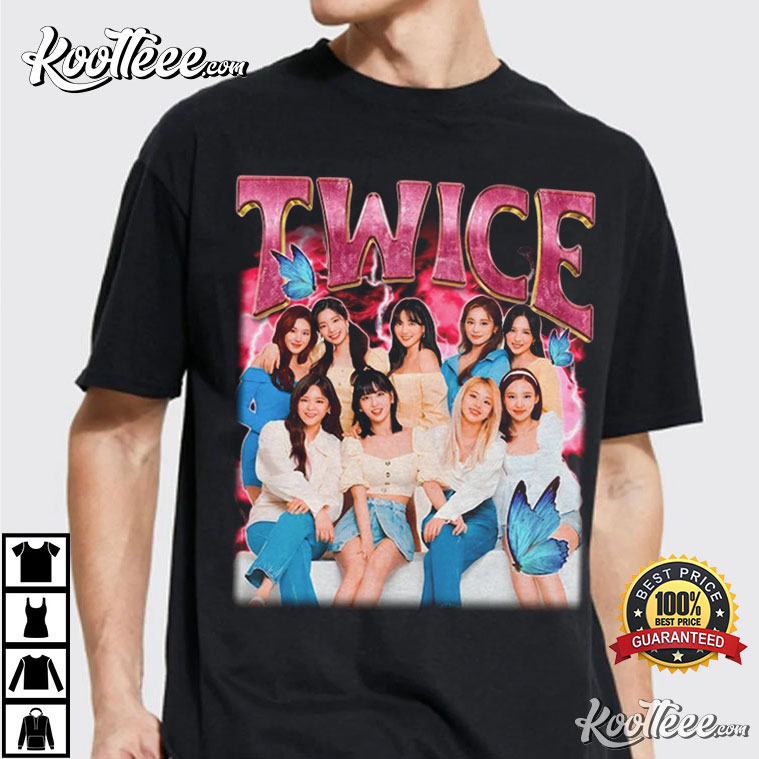 Twice Shirt K-pop Girl Group Bootleg Vintage Style T-Shirt - Teeruto
