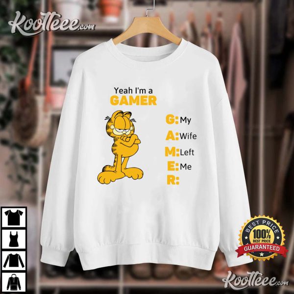 Yeah I’m A Gamer Shirt, Funny Garfield T-Shirt