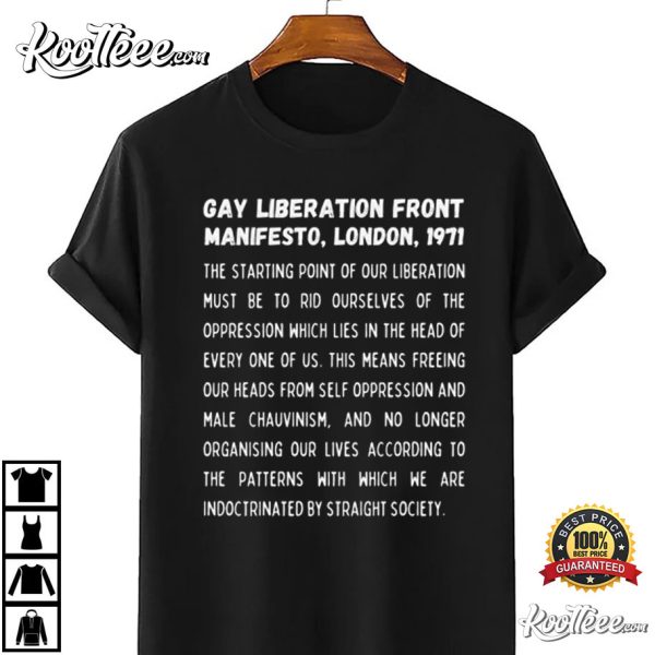 Manifesto Gay Liberation Front Vintage LGBTQ Protest Nation T-Shirt