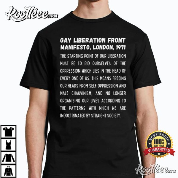 Manifesto Gay Liberation Front Vintage LGBTQ Protest Nation T-Shirt