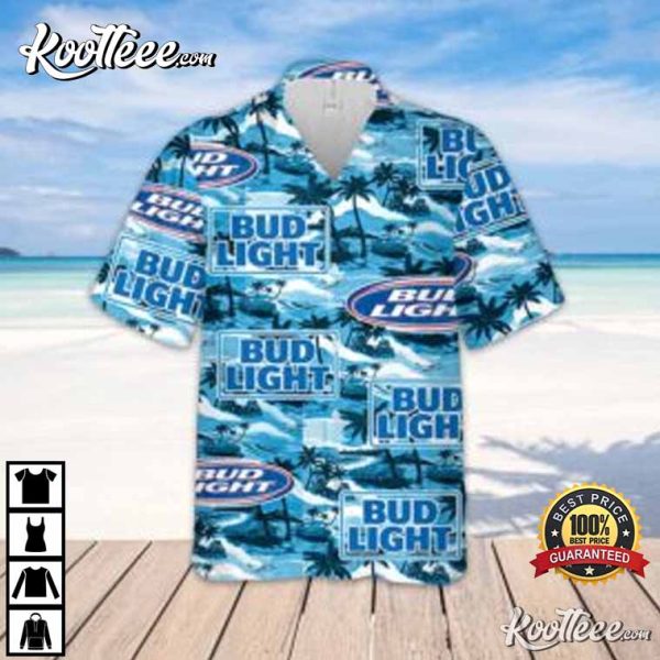 Bud Light Sea Island Pattern Hawaiian Shirt