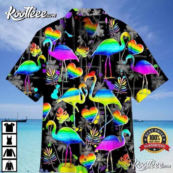 Flamigo Pride Happy LGBT Heartbeat Hawaiian Shirt