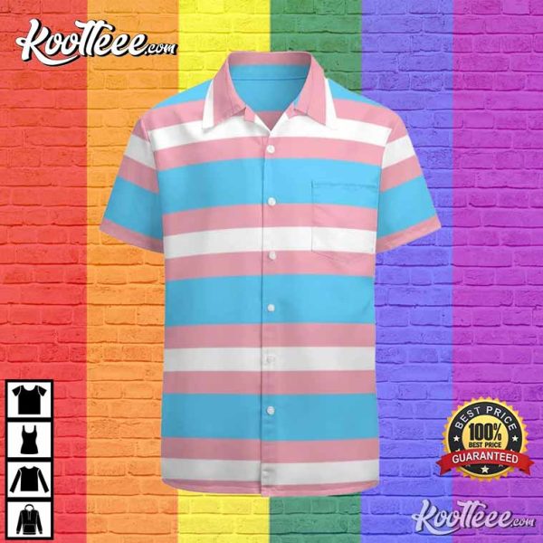 Transgender Pride Flag LGBTQ Rainbow Hawaiian Shirt