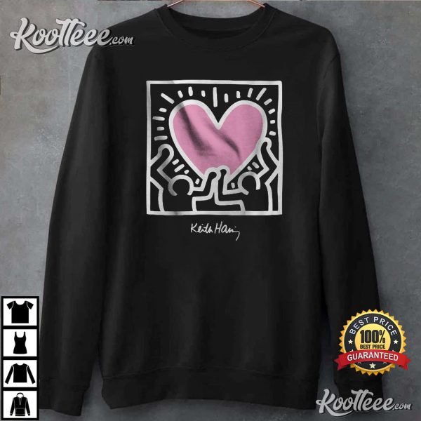 Keith Haring Pop Men Holding Heart Gifts For Her T-Shirt