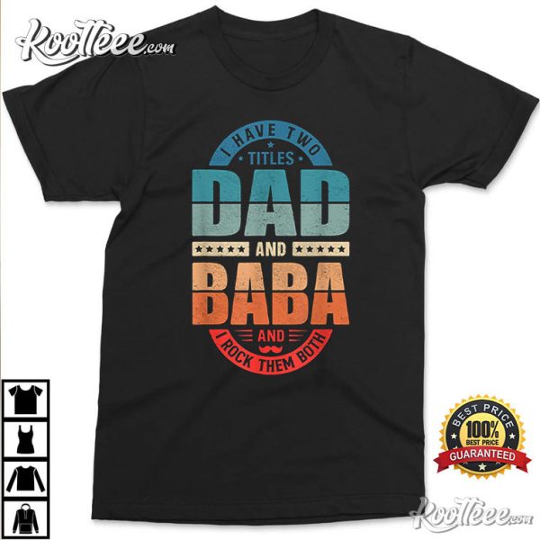 Funny Arabic Dad Baba Arab Best Baba Ever Retro 90s T-Shirt
