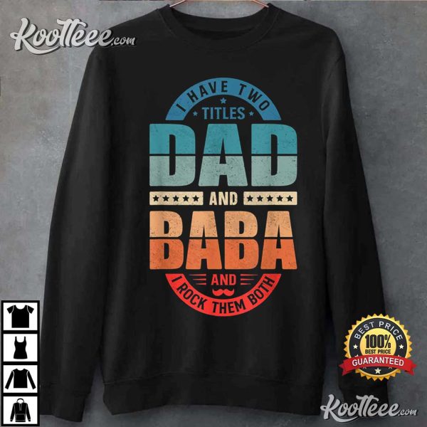 Funny Arabic Dad Baba Arab Best Baba Ever Retro 90s T-Shirt