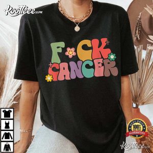 Fuck Cancer Groovy 90s Gift For Unisex Retro T-Shirt