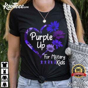 Purple Up For Military Child Sunflower Month T Shirt 1