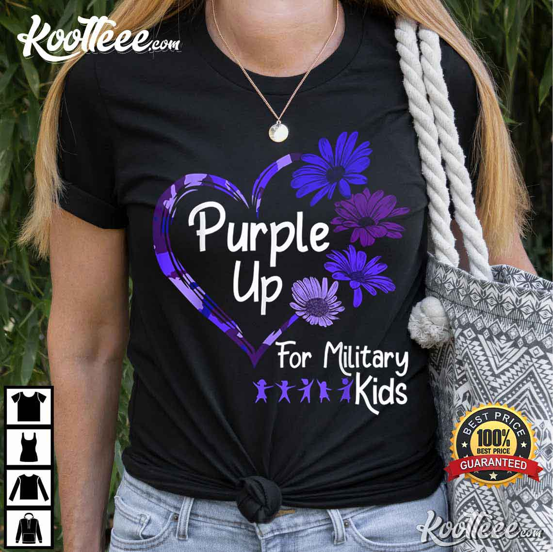 Purple Up For Military Child Sunflower Month T-Shirt