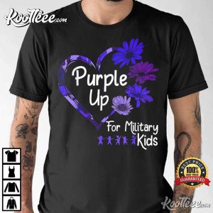 Purple Up For Military Child Sunflower Month T Shirt 2