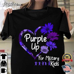 Purple Up For Military Child Sunflower Month T Shirt 3