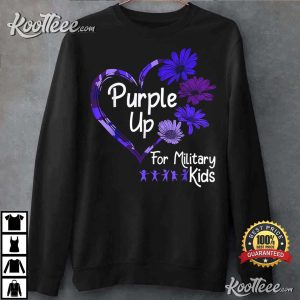 Purple Up For Military Child Sunflower Month T Shirt 4
