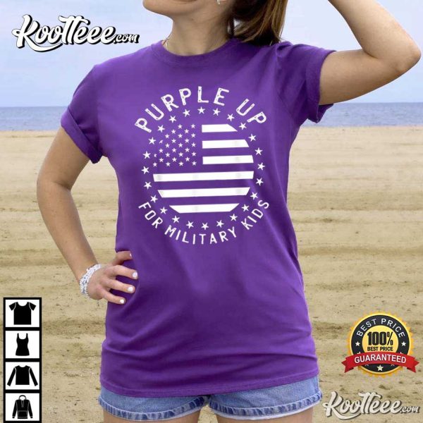 Purple Up For Military Child Purple Month Vintage US T- Shirt