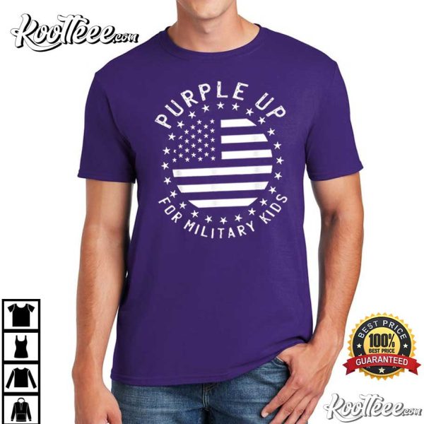 Purple Up For Military Child Purple Month Vintage US T- Shirt