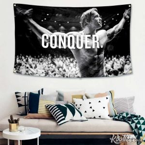 Conquer For Arnold Schwarzenegger Feet Banner Gym Flag 2