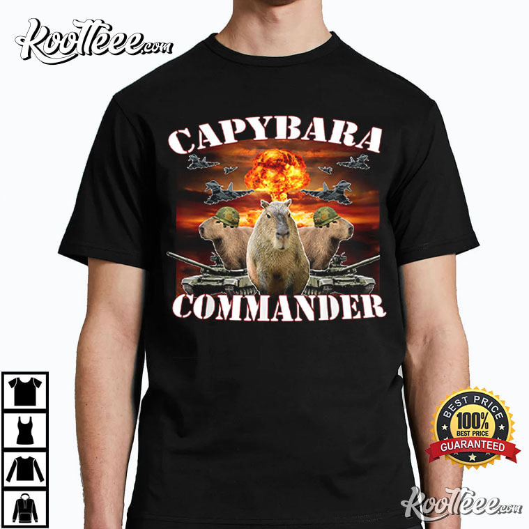 Capybara Commander Funny Capybara Warrior T-Shirt