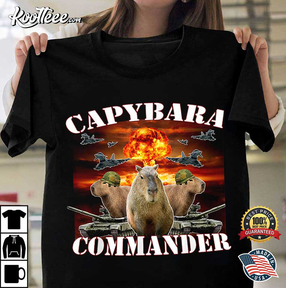 Capybara Commander Funny Capybara Warrior T-Shirt