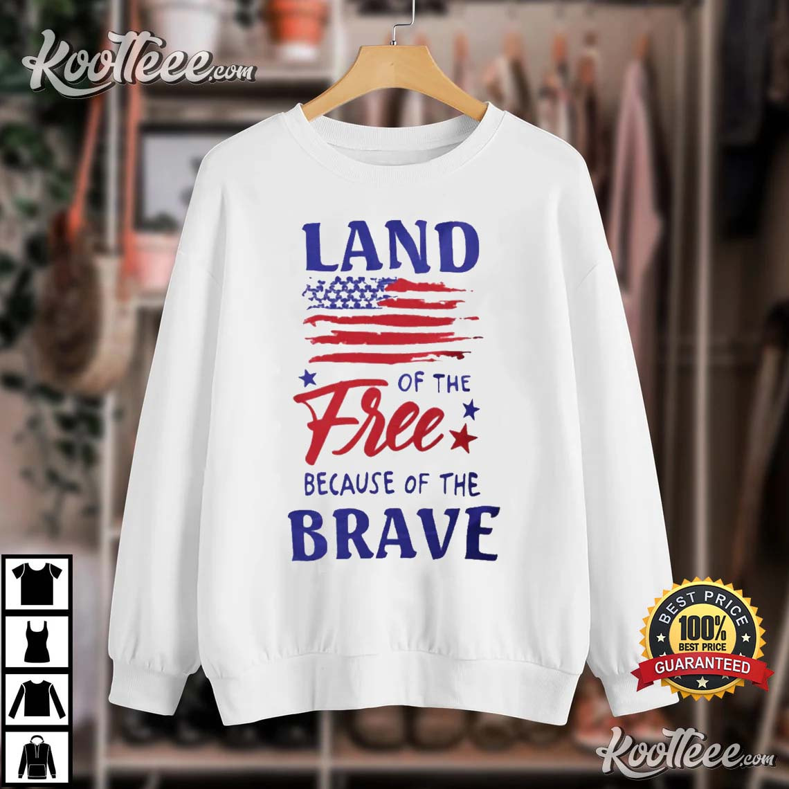 4th Of July Land Of The Free Because Of The Brave T-Shirt