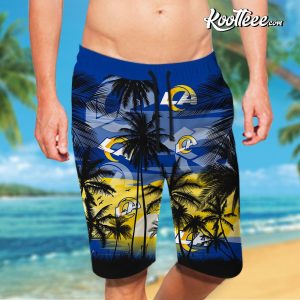 NFL Los Angeles Rams Tropical Hawaiian Shirt And Short 1