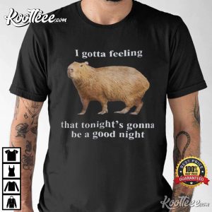 Capybara I Gotta Feeling That Tonights Gonna Be A Good Night T Shirt 2