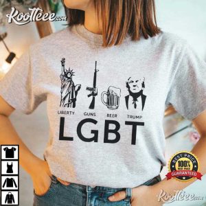 LGBT Trump Liberty Guns Beer Trump 2024 T Shirt 1
