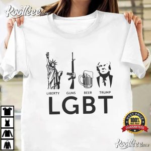 LGBT Trump Liberty Guns Beer Trump 2024 T Shirt 4