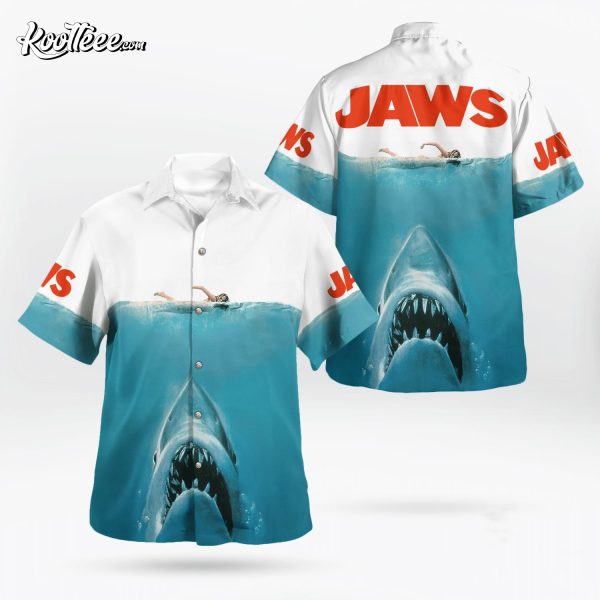 Shark Jaws Movie Casual Summer Beach Hawaiian Shirt