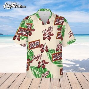 Beige Schlitz Beer Summer Beach Gift Hawaiian Shirt