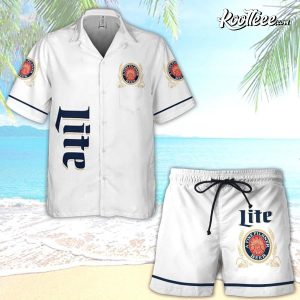 Miller Lite Hawaiian Shirt Beach Shorts