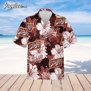Tropical Flower Pattern Schlitz Beer Hawaiian Shirt 2