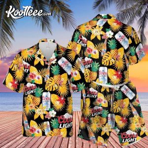 Coors Light Beer Pineapple Hawaiian Shirt And Shorts
