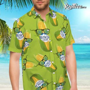 Aloha Busch Light Corn Hawaiian Shirt And Shorts
