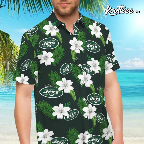 New York Jets Tropical Flower Hawaiian Shirt And Shorts