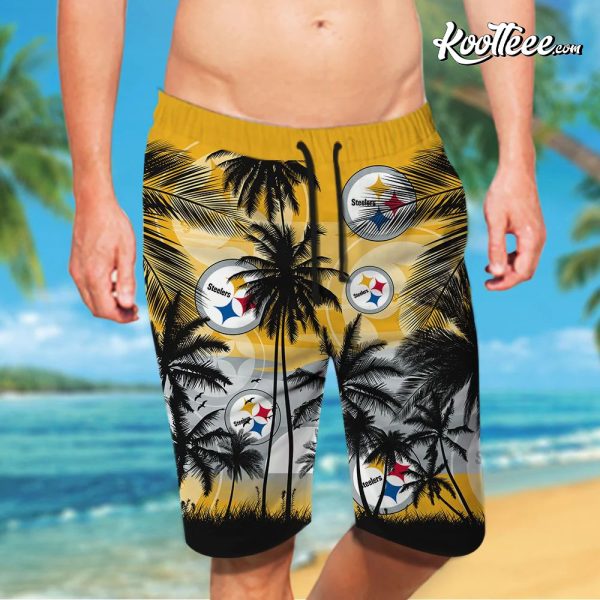 NFL Pittsburgh Steelers Tropical Hawaiian Shirt And Shorts