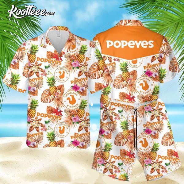 Popeyes Louisiana Kitchen Pineapple Hawaiian Shirt And Shorts