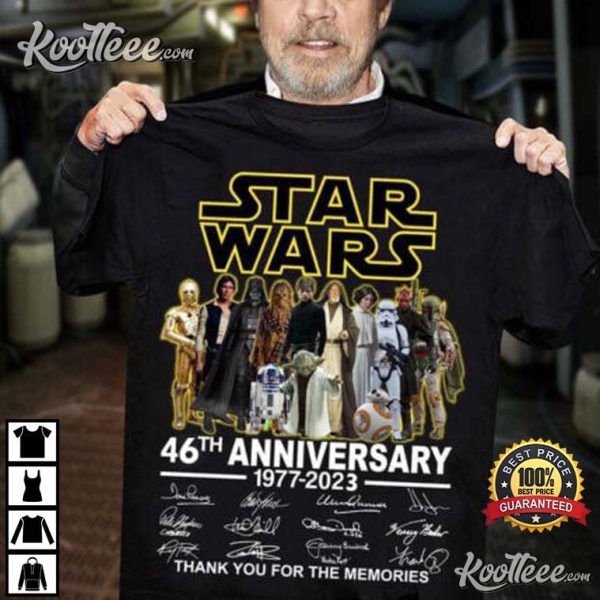 Star Wars 46th 1977-2023 Anniversary Thank For The Memories T-Shirt
