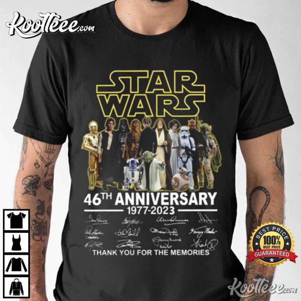 Star Wars 46th 1977-2023 Anniversary Thank For The Memories T-Shirt