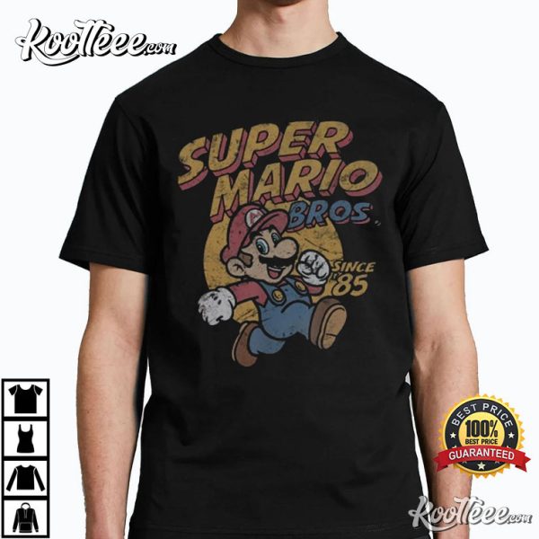 Super Mario 1985 Mario Brothers Retro Gaming T-Shirt