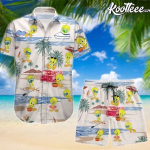 Tweety Bird Hawaiian Shirt And Hawaiian Shorts 2