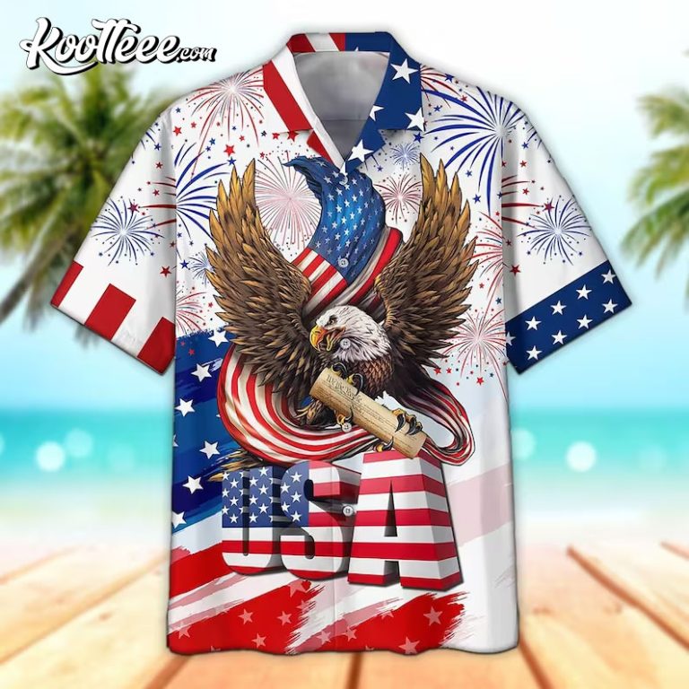 Eagle USA Independence Day Aloha Hawaiian Shirt