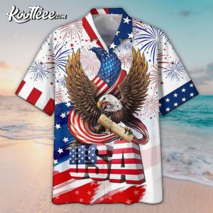 Eagle USA Independence Day Aloha Hawaiian Shirt