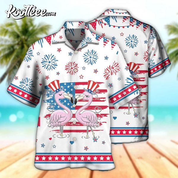 Flamingo America Independence Day Star Hawaiian Shirt