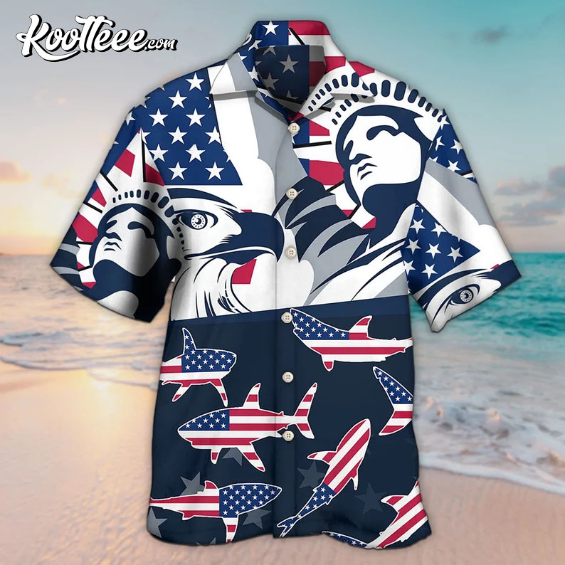 Shark America Independence Day Hawaiian Shirt