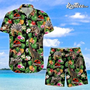 Jurassic Park Aloha Summer Gift Hawaiian Shirt And Shorts 1