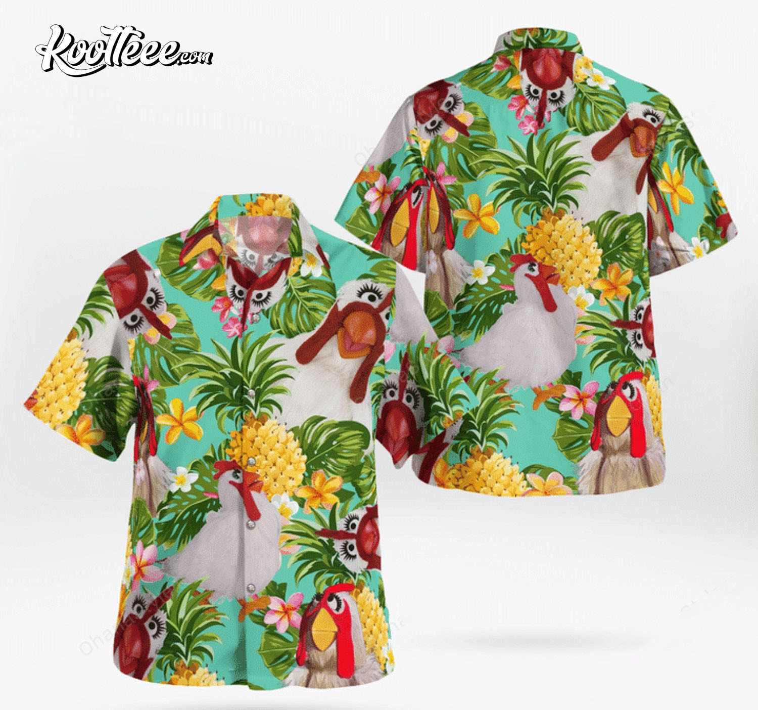 The Muppet Camilla The Chicken Pineapple Tropical Hawaiian Shirt