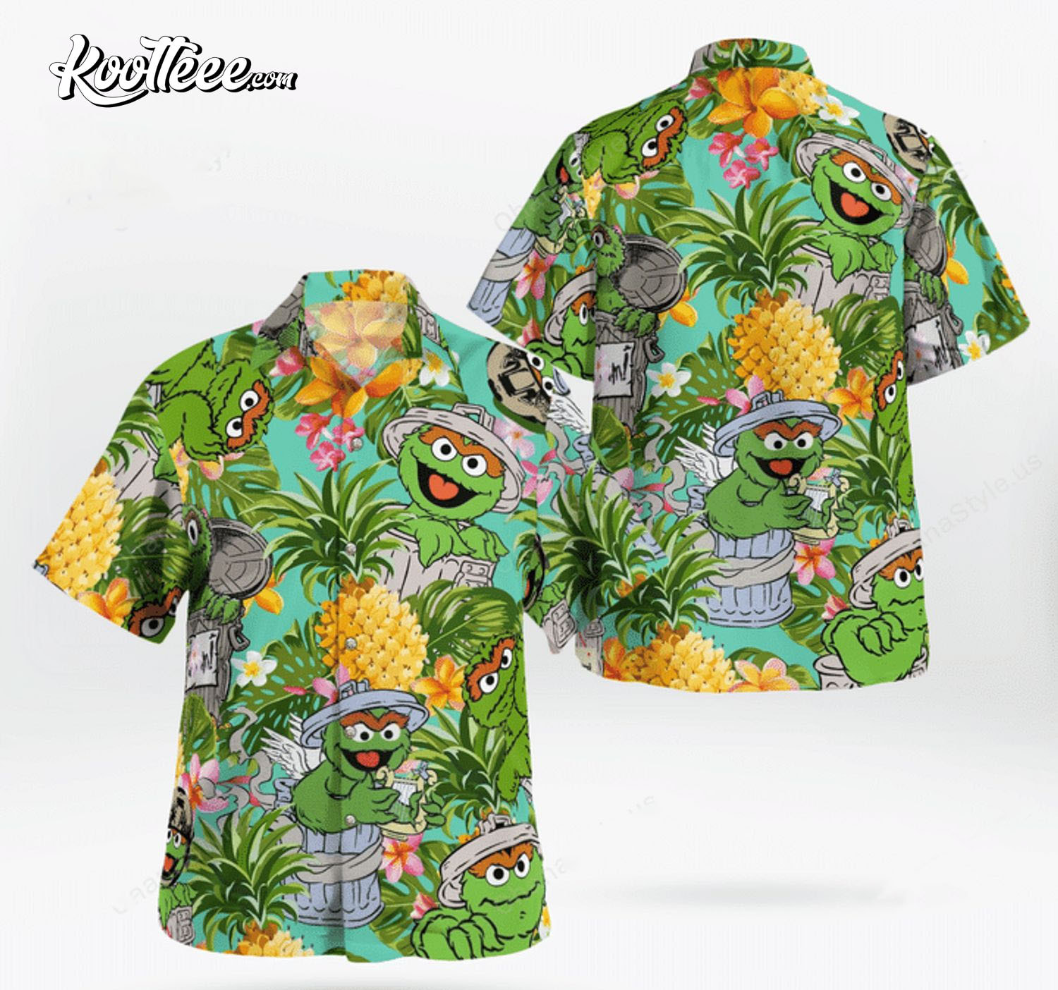 The Muppet Oscar The Grouch Pineapple Tropical Hawaiian Shirt